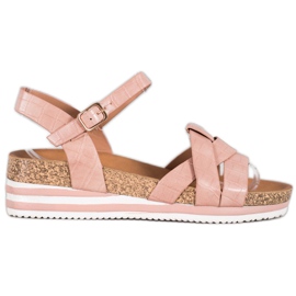 Comer Vaaleanpunaiset sandaalit Eco -nahkaa vaaleanpunainen