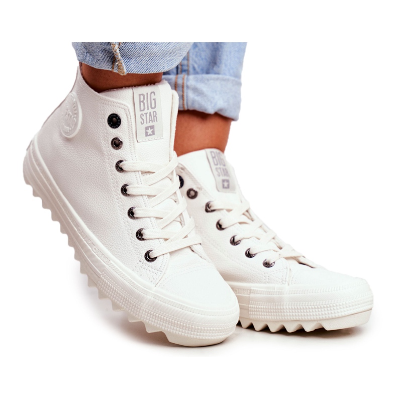 Naisten lenkkarit Big Star High Warm White GG274108 valkoinen
