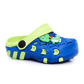 Lasten tohvelit Vaahto Crocs Navy Blue Crocodile Casper sininen keltainen