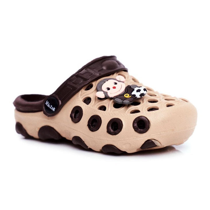 Lasten tohvelit Vaahto Crocs Brown Monkey Footballler ruskea