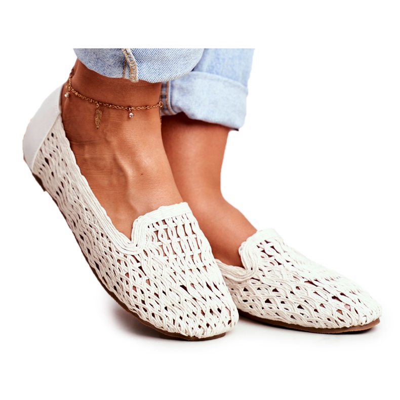 Naisten ballerinat Lu Boo punottu valkoinen 4Ever