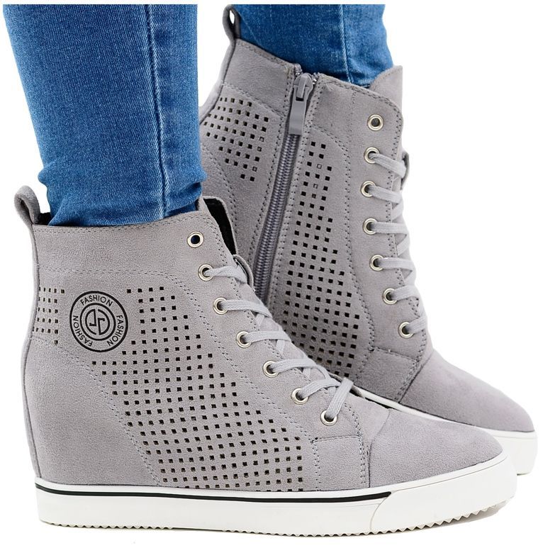 Naisten lenkkarit Lu Boo High Openwork Grey Xenia harmaa