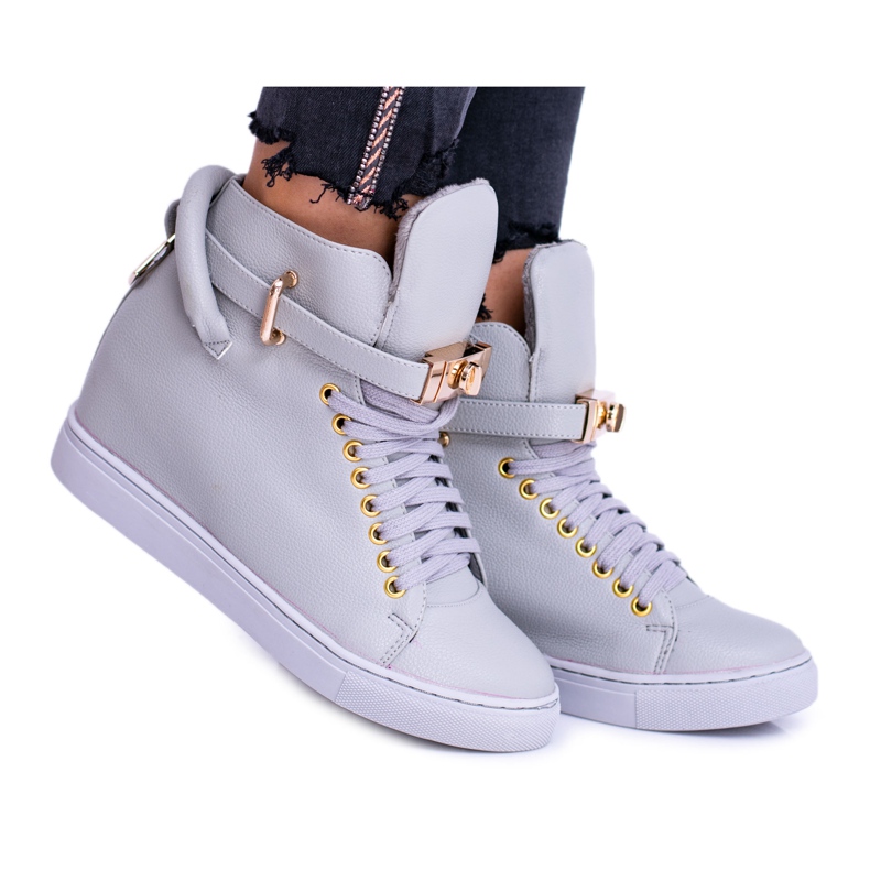 Naisten lenkkarit Lu Boo Grey Lämmitetty kultainen riippulukko harmaa