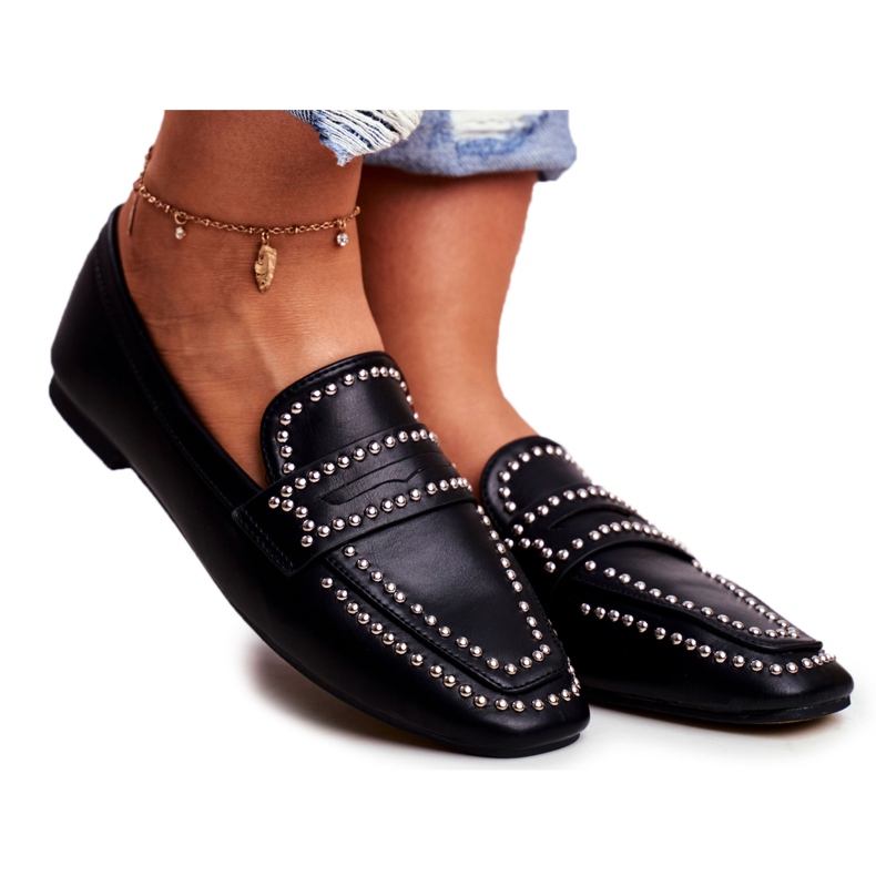 LU BOO Naisten Loafers Lordsy Black Jets Harriet musta