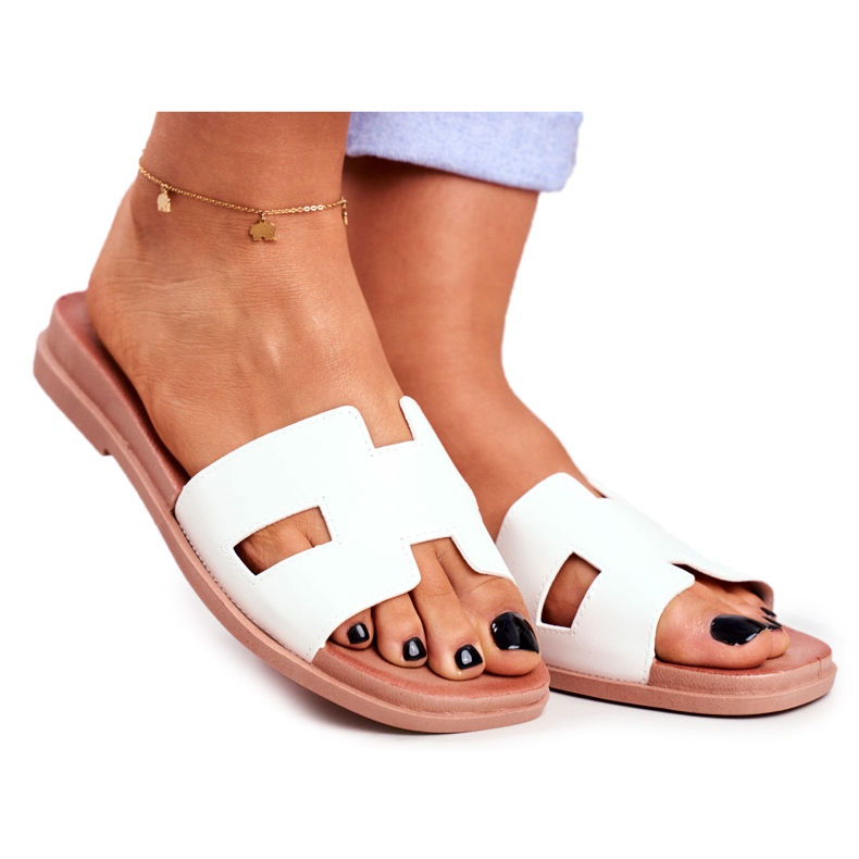 BUGO Naisten tossut Valkoinen geometrinen klassinen Theodora