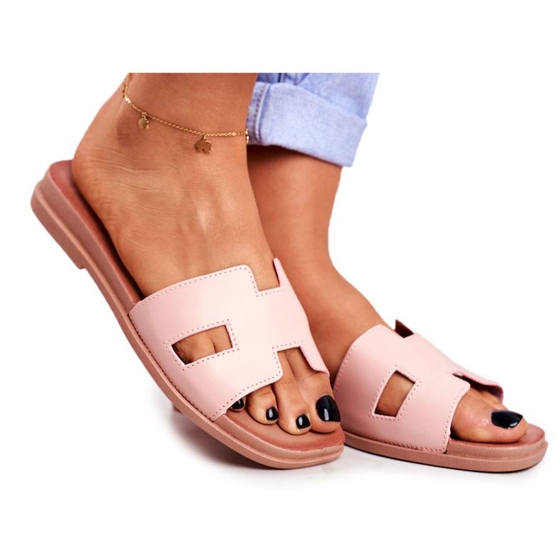 BUGO Naisten tossut Pinkki geometrinen klassinen Theodora vaaleanpunainen