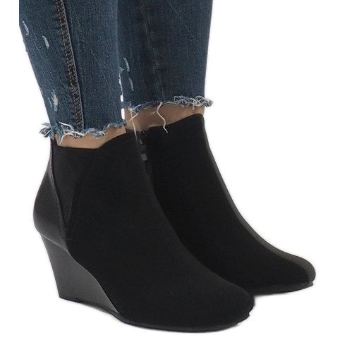 Tyylikkäät saappaat Wedge 1455 musta