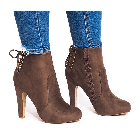 Saappaat korkokengillä 88-48 Khaki vihreä