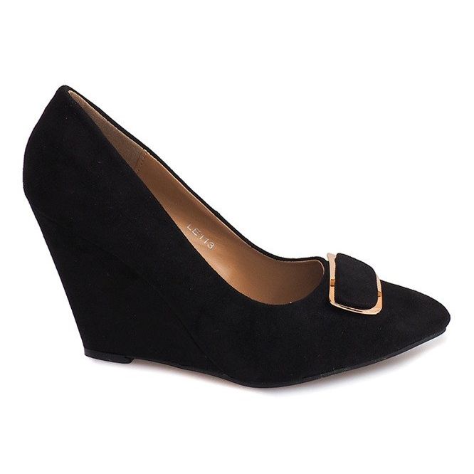 Suede Wedge Pumput LE113 Musta