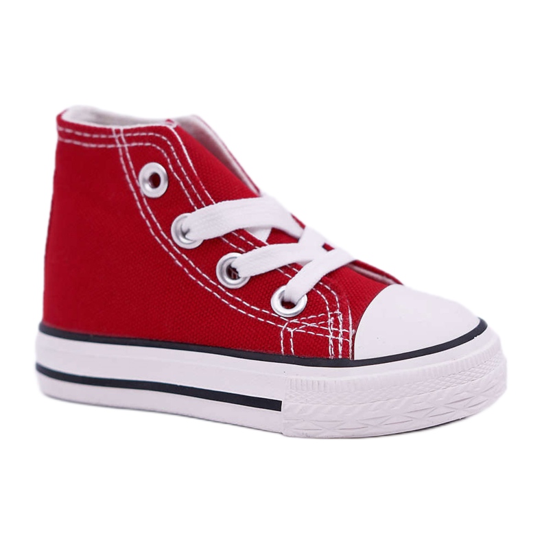 FRROCK Lasten klassiset korkeat lenkkarit vetoketjulla Punainen Filemon valkoinen