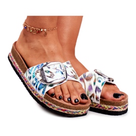 Naisten tossut Big Star Metallic Pattern DD274127 valkoinen