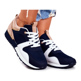 EVE Naisten urheilukengät Navy Blue Golden Clementine Elements valkoinen tummansininen kultainen
