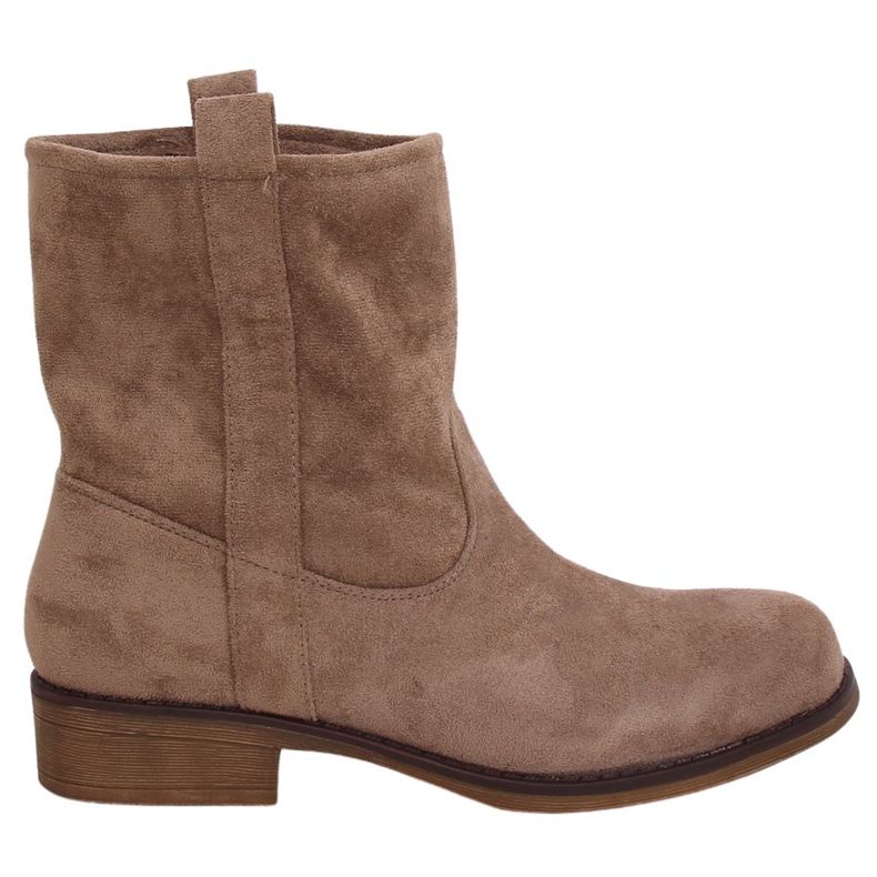 Naisten mokkanahkaiset tummat beige-saappaat ST-18P Khaki ruskea