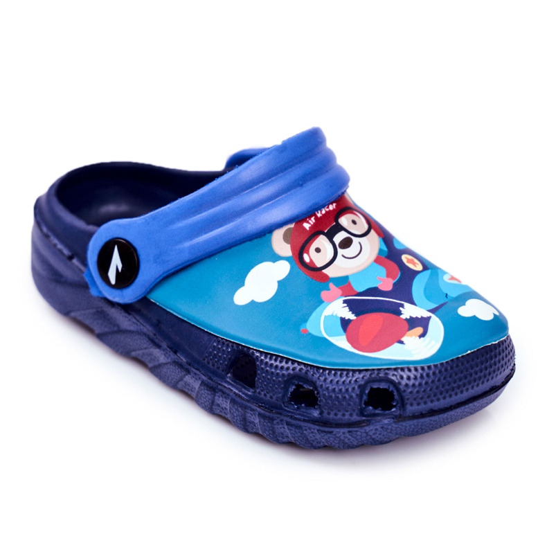 Lasten tohvelit Vaahto Crocs Navy Blue Teddy Bear Pilot SuperFly laivastonsininen sininen