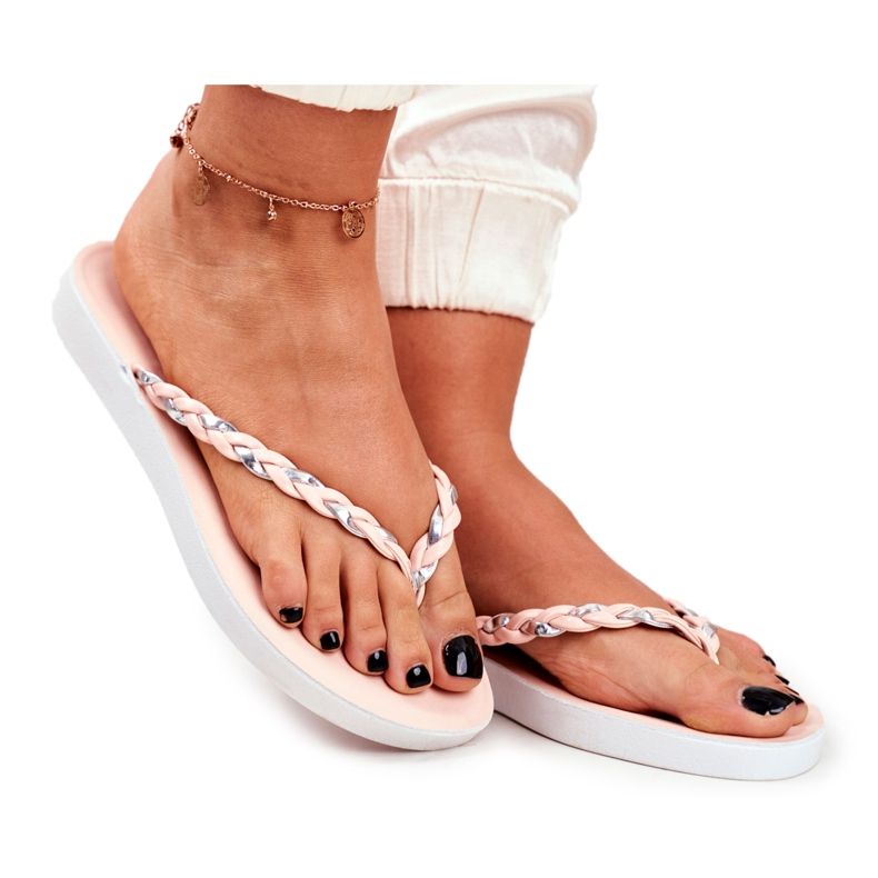 PS1 Naisten tohvelit Varvastossut Punottu vyö Vaaleanpunainen Peggie