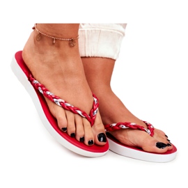 PS1 Naisten tohvelit Varvastossut punottu vyö Punainen Peggie