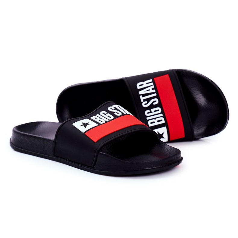 Miesten tossut Big Star Classic Black GG174936 valkoinen musta punainen