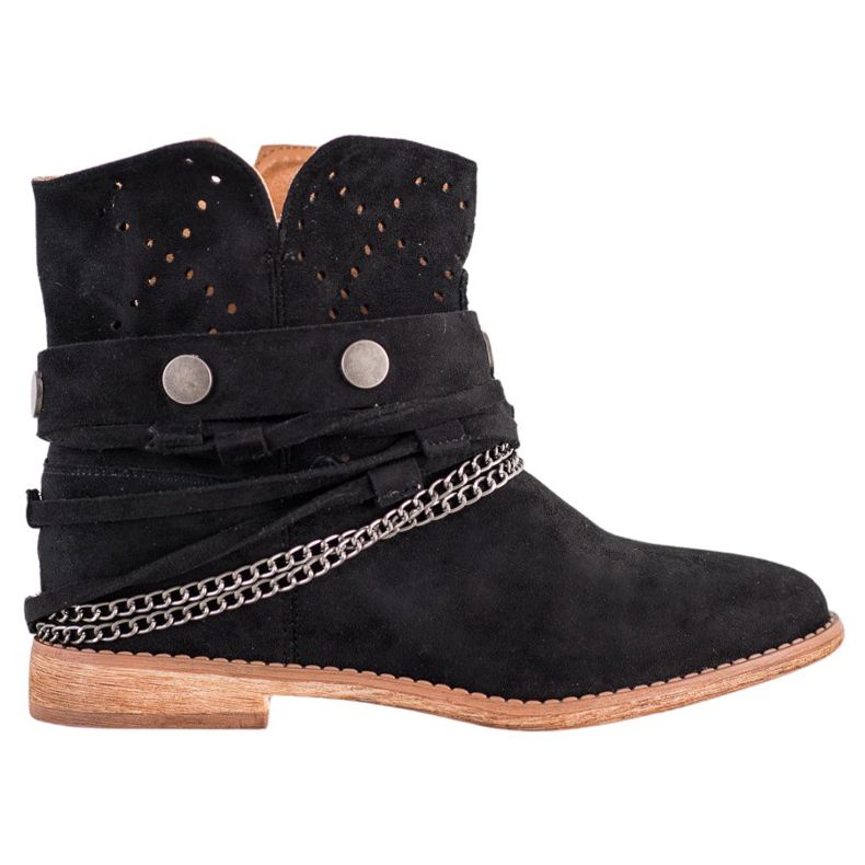 Bella Paris Saappaat koristeellisilla raidoilla musta