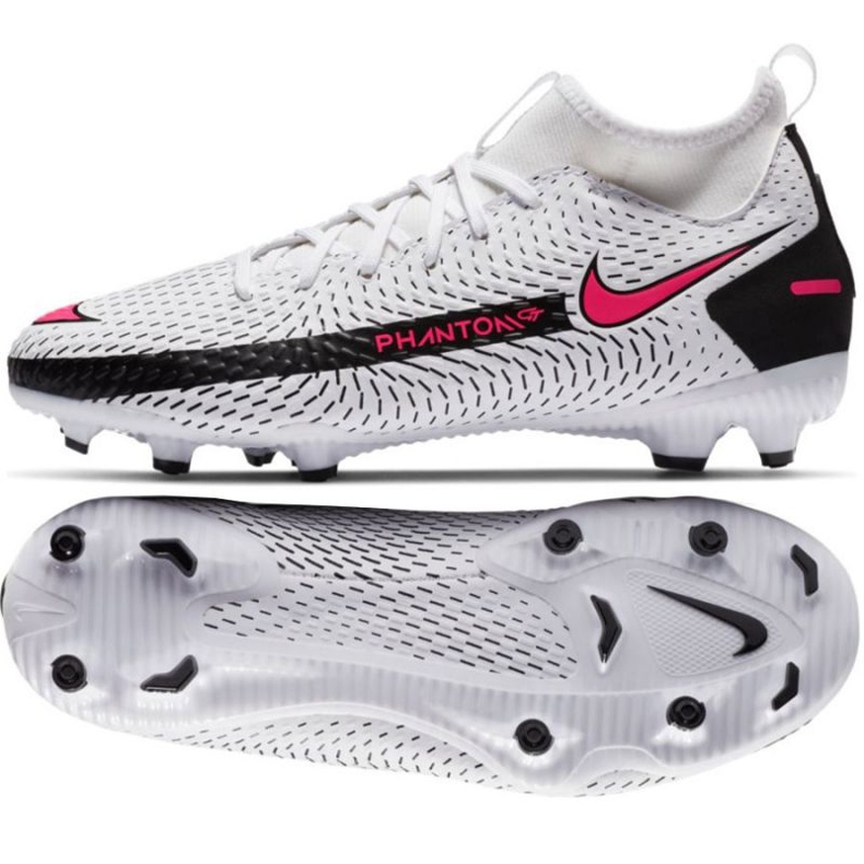 Nike Phantom Gt Academy Df FG / MG Jr CW6694-160 jalkapallokengät monivärinen valkoinen