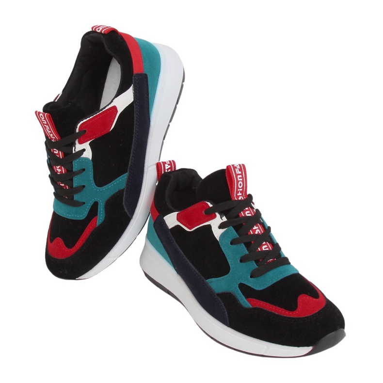 C9212 Negro mokkanahkaiset urheilukengät monivärinen