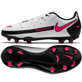 Nike Phantom Gt Club FG / MG Jr CK8479-160 jalkapallokengät valkoinen monivärinen