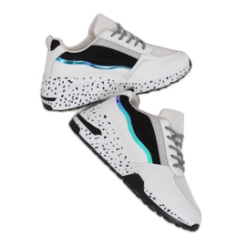 Valkoiset urheilukengät naisille C-3151 Musta valkoinen