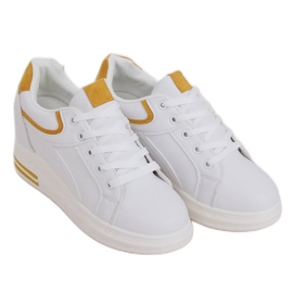 Valkoiset BY-0370 VALKOISET / KELTAISET lenkkarit piilotetussa kiilassa valkoinen