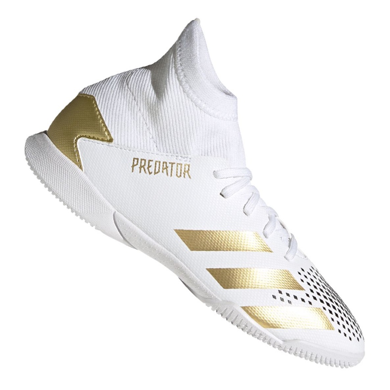 Adidas Predator 20.3 In Jr FW9218 jalkapallokengät harmaa / hopea, valkoinen, kulta valkoinen