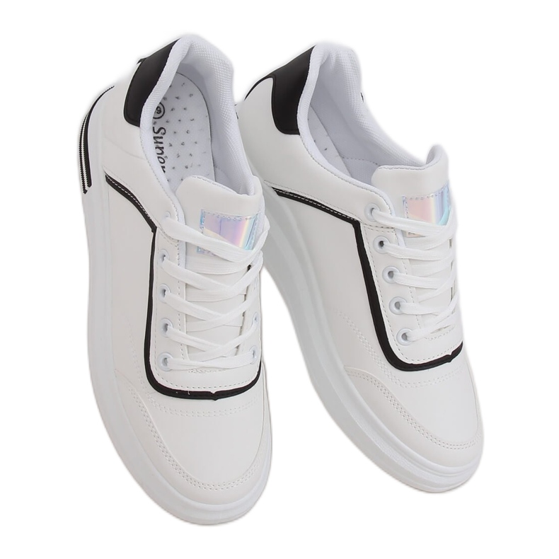 Valkoiset naisten lenkkarit 1239-Y Musta valkoinen