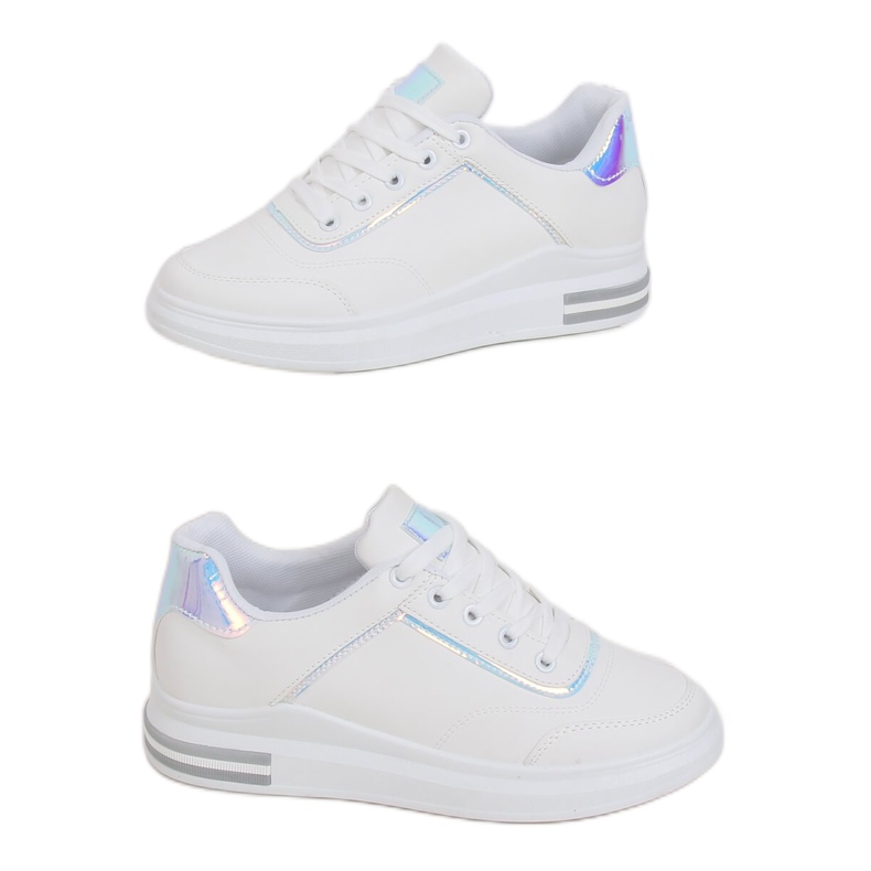 Valkoiset naisten lenkkarit 1239-Y Silver valkoinen harmaa