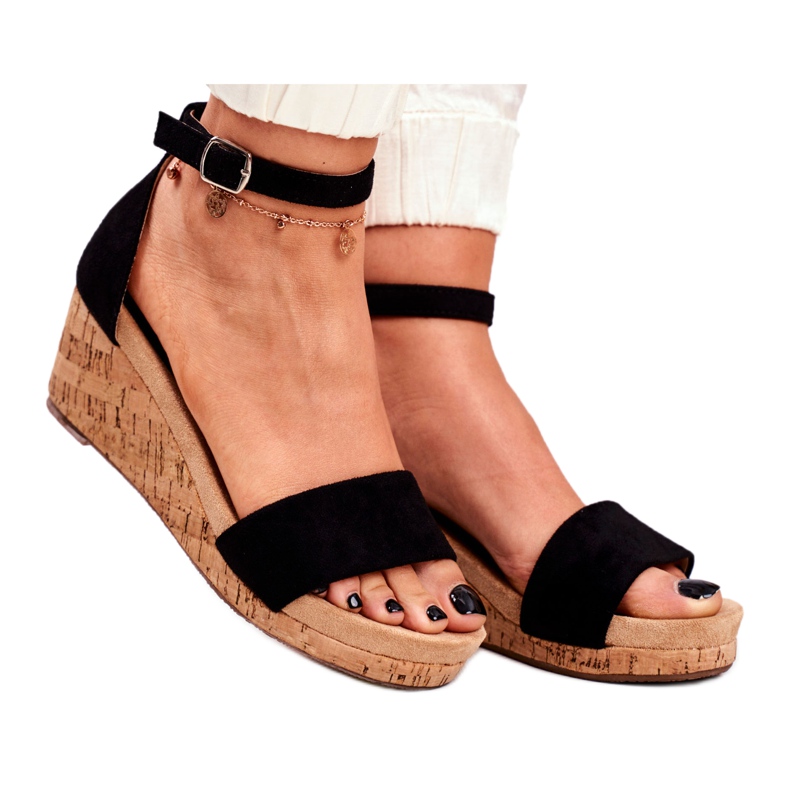 SEA Naisten sandaalit Wedge Black MarryMe musta