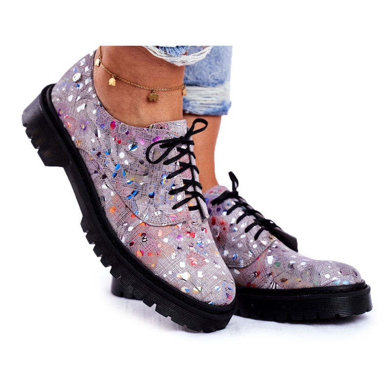 Naisten Brogues Oxfords Harmaa Nahka Maciejka 04087-13 monivärinen