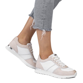 Vaaleanpunaiset ekologiset mokkanahkaiset urheilukengät 6162-Y vaaleanpunainen