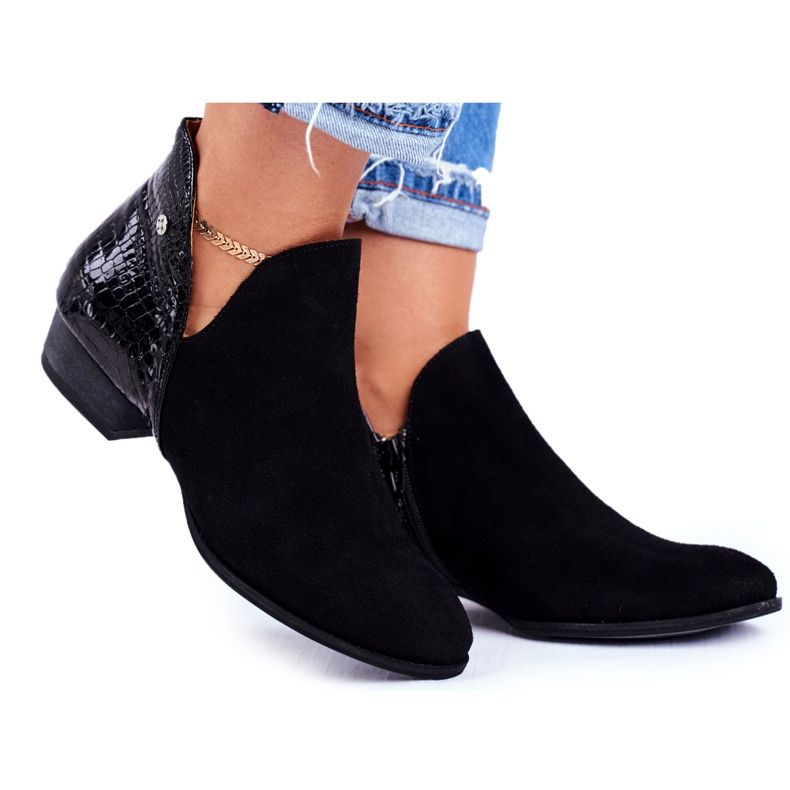 Naisten saappaat Maciejka Nahka Musta Käärme 04091-72