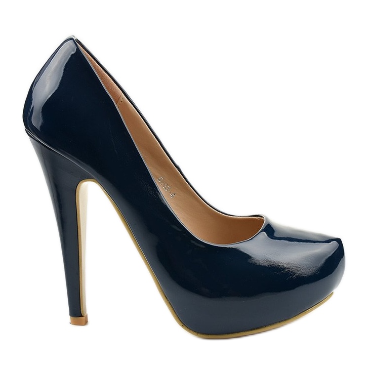 Tummansiniset klassiset korkokengät 0113-4 sininen