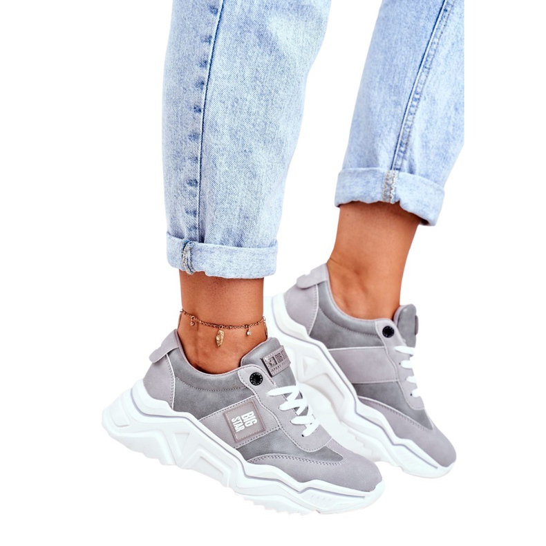 Naisten urheilukengät Big Star Grey GG274211 harmaa