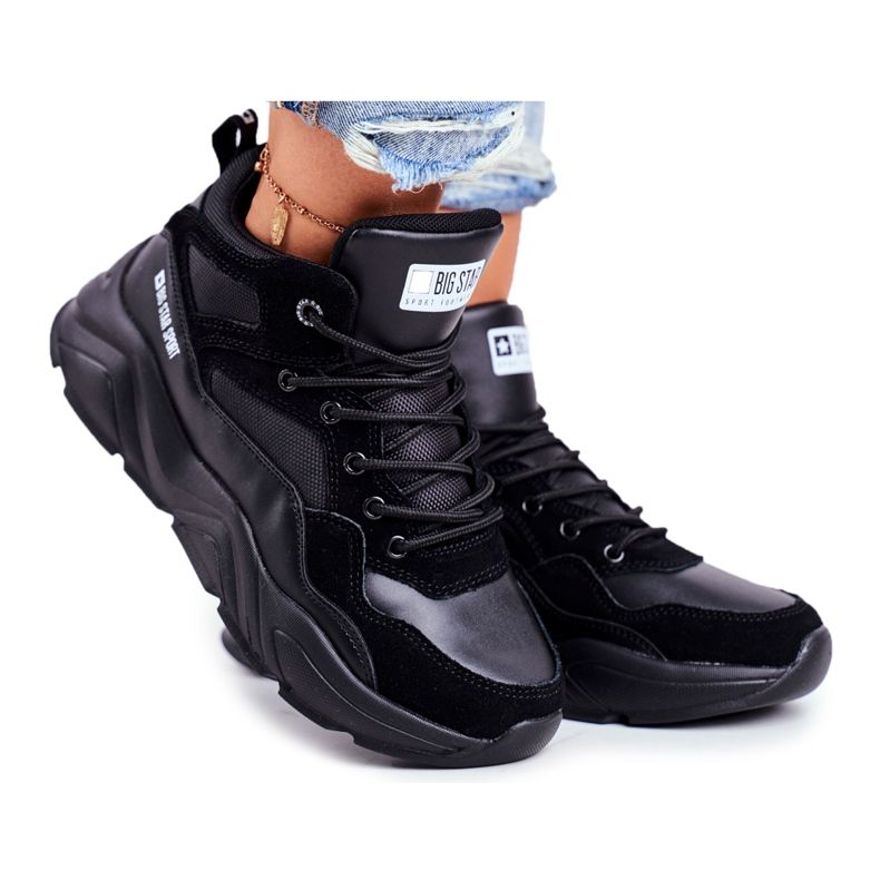 Naisten urheilukengät Big Star Black GG274644 musta