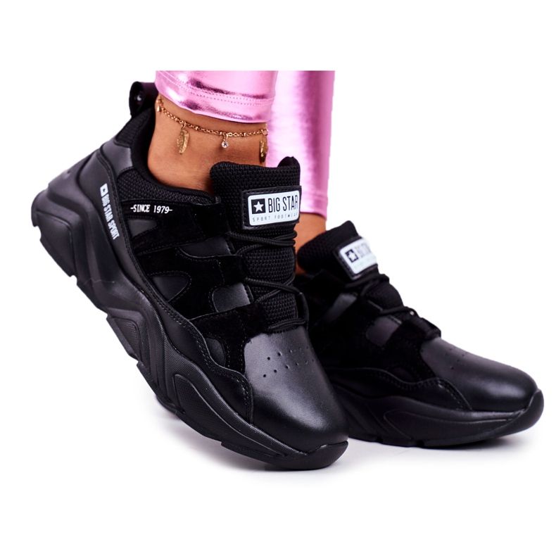 Naisten urheilukengät Big Star Black GG274636 musta