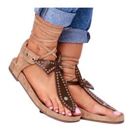Lu Boo Naisten ruskeat solmitut sandaalit Japanese Mara