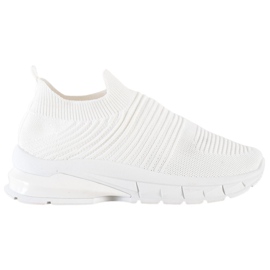 SHELOVET Tekstiiliset Slip-On lenkkarit valkoinen