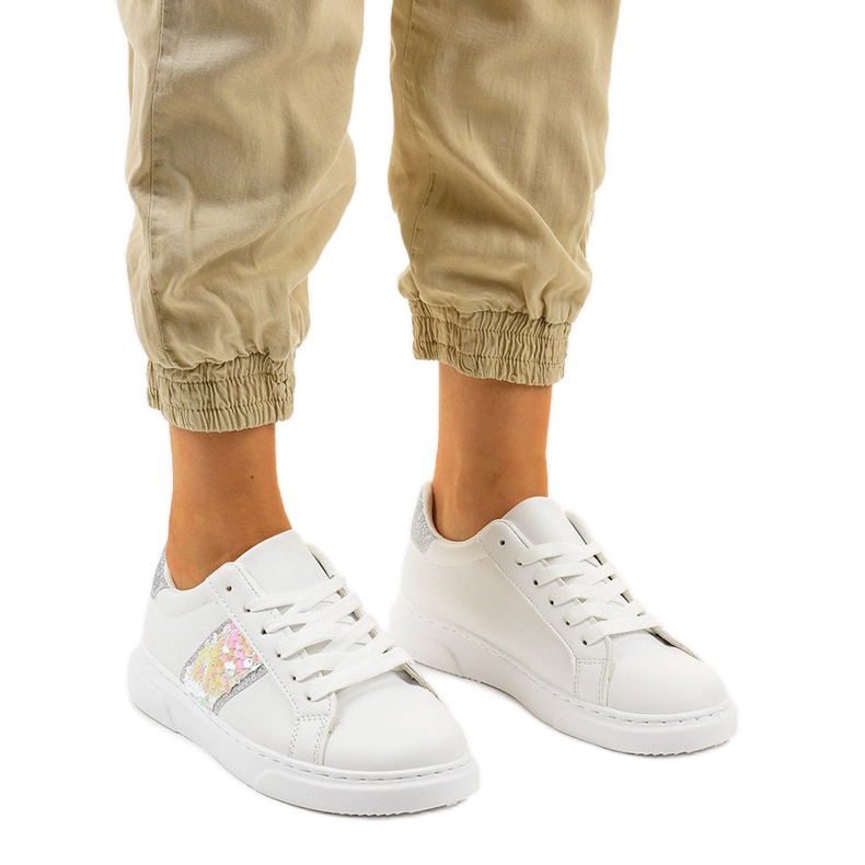 Klassiset valkoiset lenkkarit BK929-19 valkoinen hopea