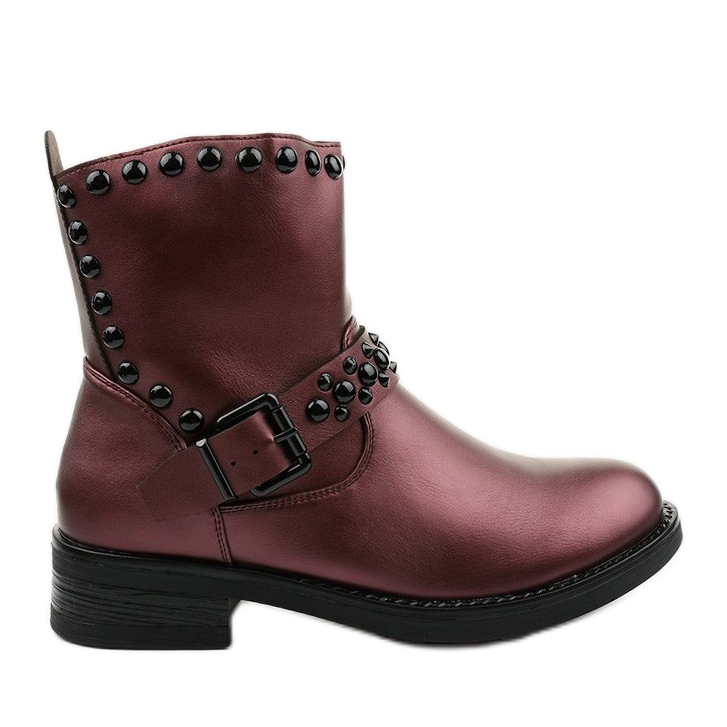 Naisten punaruskeat saappaat, joissa Morning litas punainen