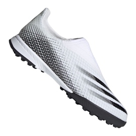 Adidas X Ghosted.3 Ll Tf Jr EG8150 jalkapallokengät harmaa / hopea, valkoinen, harmaa / hopea valkoinen
