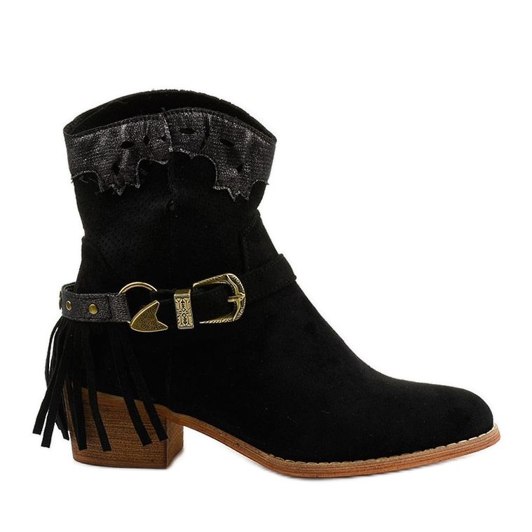 Mustat mokkanahkaiset nilkkurit, joissa on sukupolven tähti