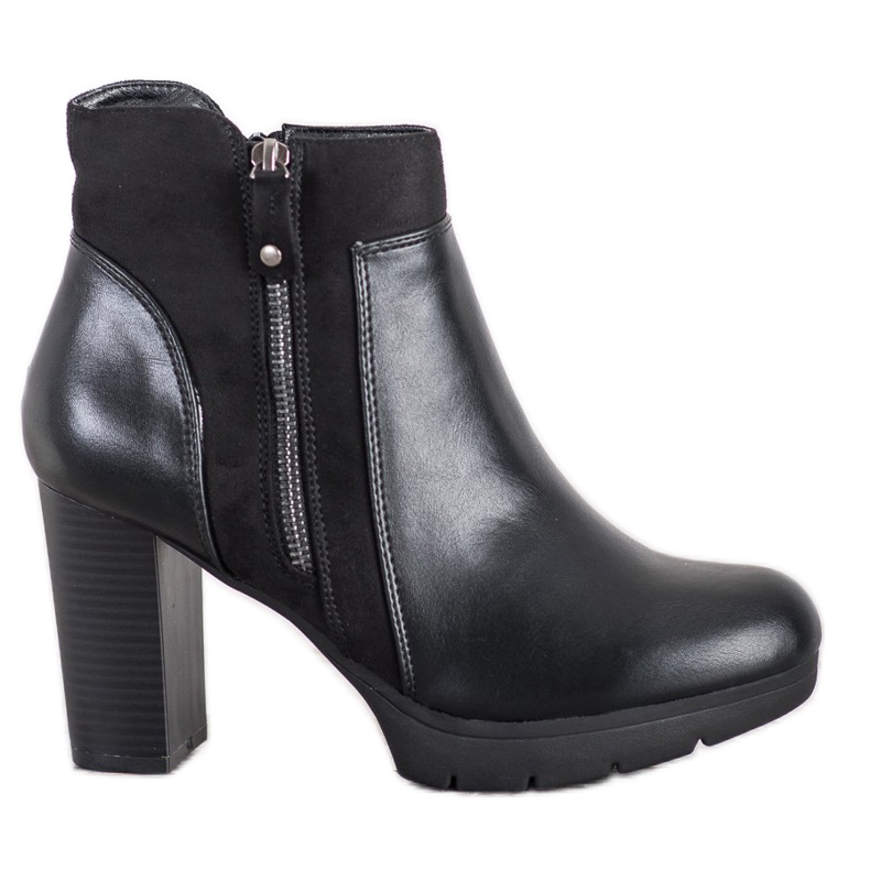 Weide Mustat saappaat vetoketjulla