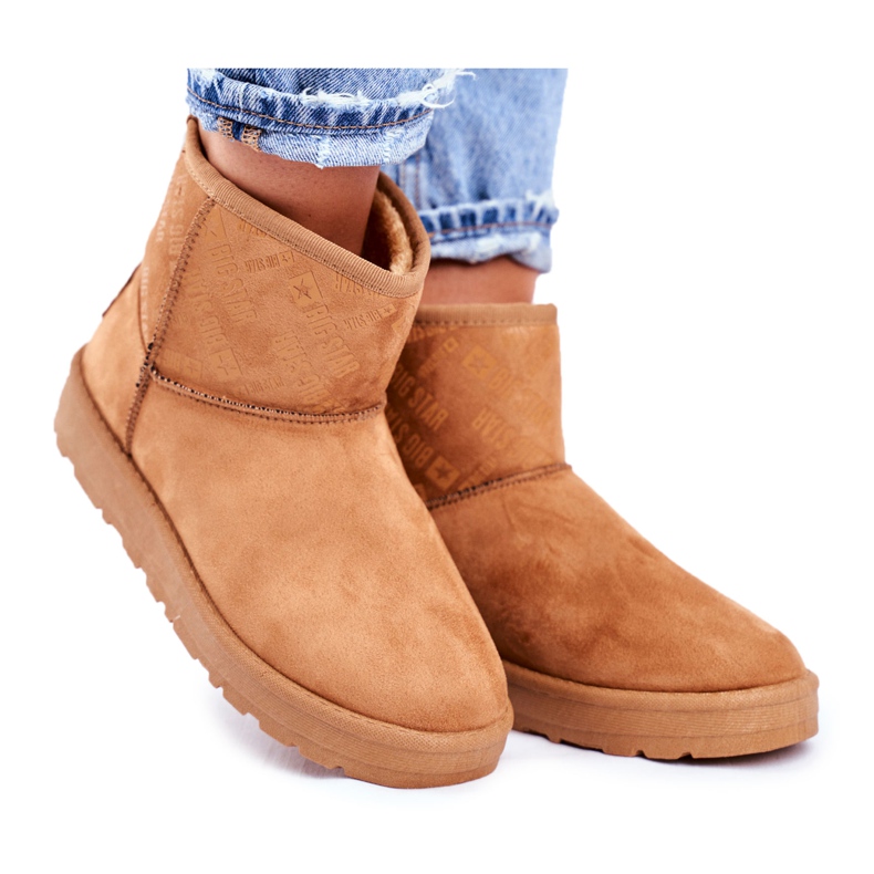 Naisten ruskeat lämpimät lumikengät Big Star GG274559