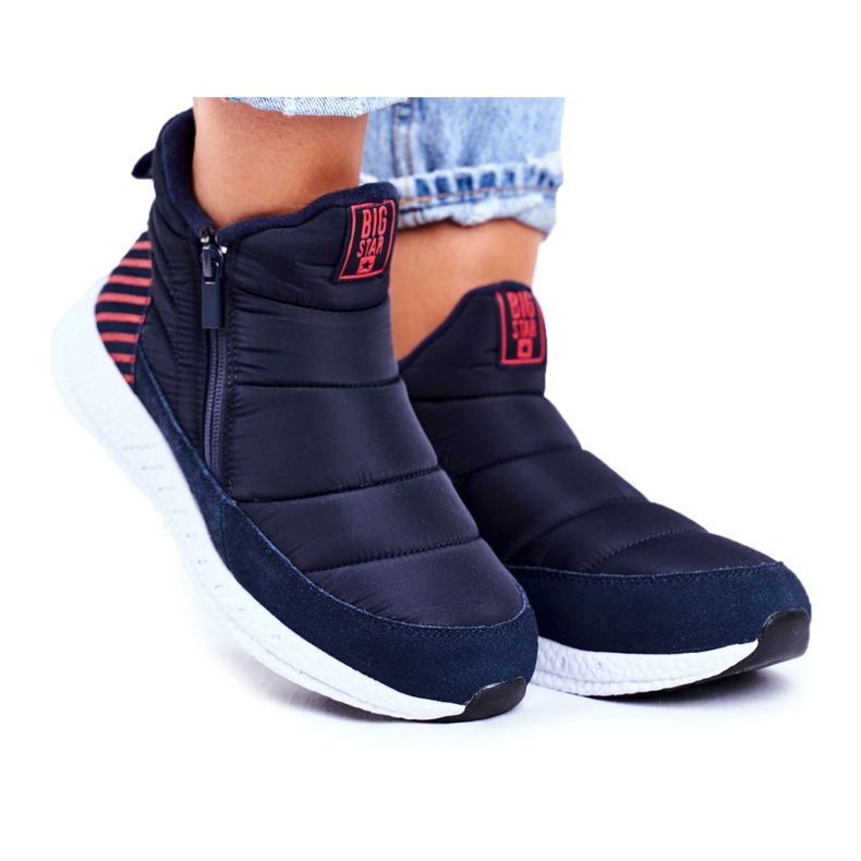 Naisten nuoret lumikengät Big Star Navy Blue GG274471 laivastonsininen