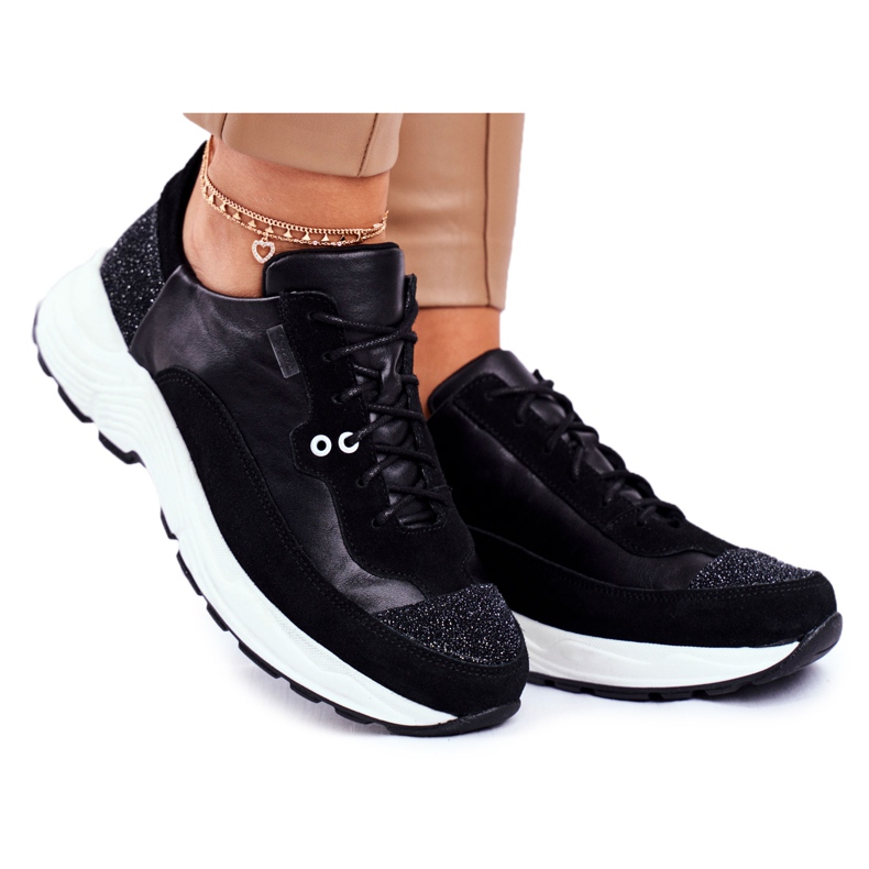 Naisten urheilukengät Tennarit Maciejka Nahka 04845-01 musta