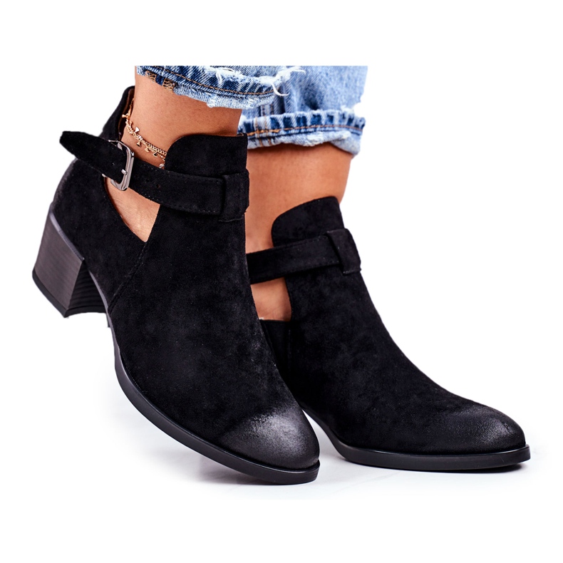 Vinceza Naisten saappaat korkokenkiä, joissa leikkaukset musta Sisilia