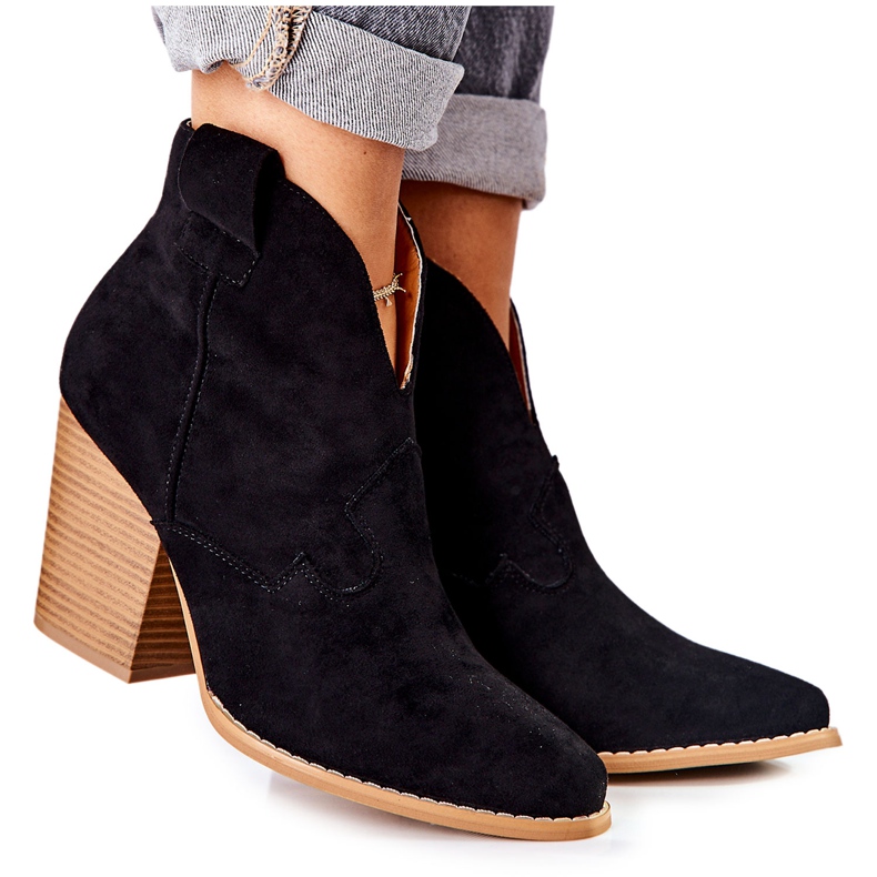 MSMG Naisten saappaat kantapäässä musta Meronet